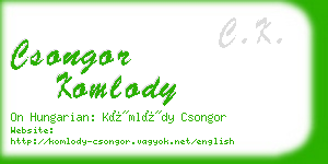 csongor komlody business card